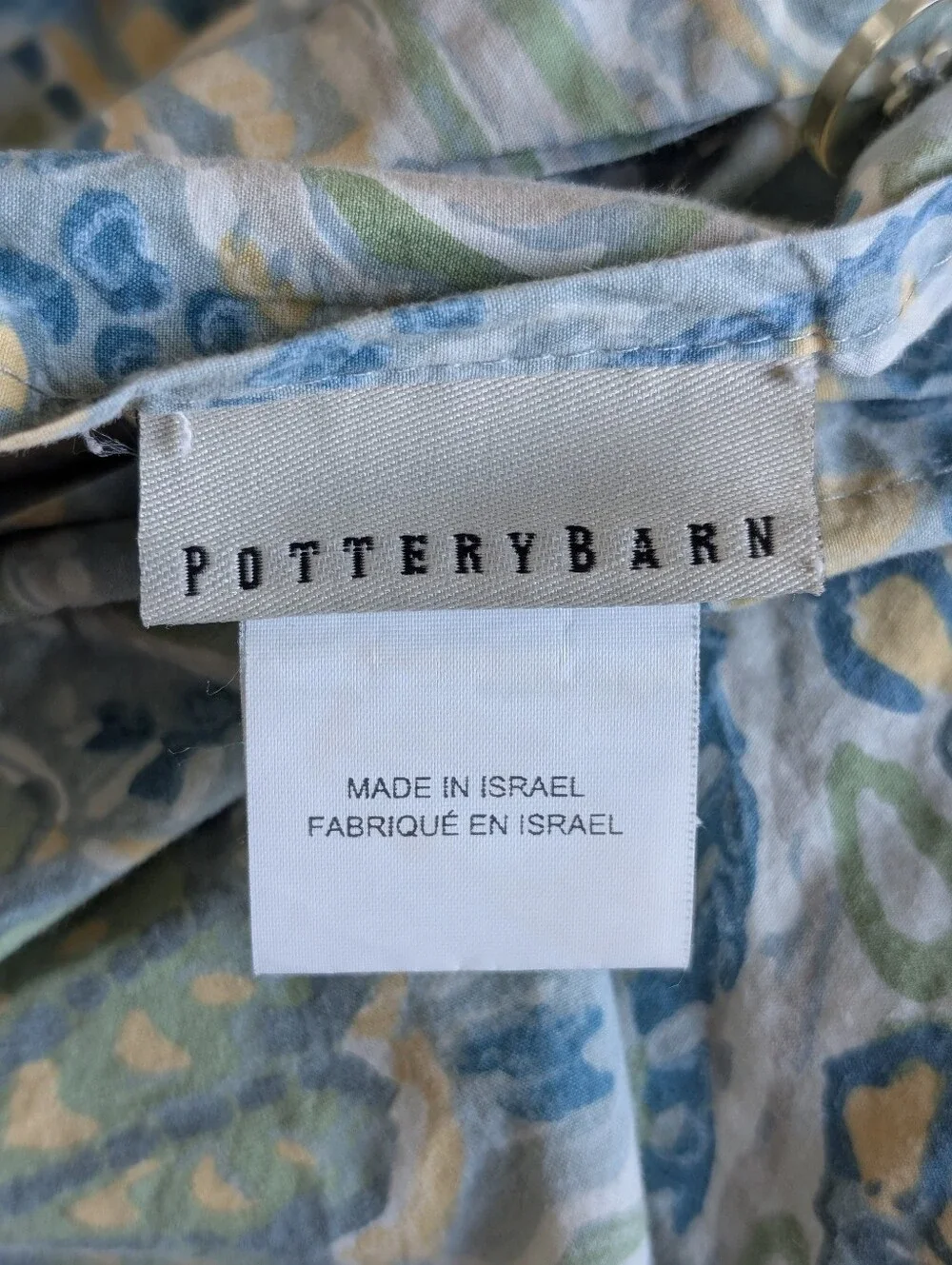 Pottery Barn Blue Green Paisley Cotton Full/Queen Duvet Cover 2012 Cooling